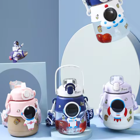 2024 Children's Water Cup Big Belly Cup Girls Summer High Beauty Kindergarten Cool Water Plastic Cup
