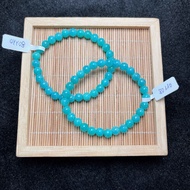 Amazonite galaxy stone bracelet, blue, Size 6mm