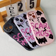 Cute GHOST iPhone Case 11/12/13/14/15/16/17 Pro Max, SCARE GHOST Pattern, Soft TPU Shockproof, Trans