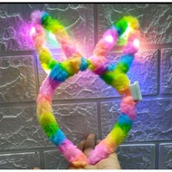 Led rainbow bunny headband - flame bunny headband