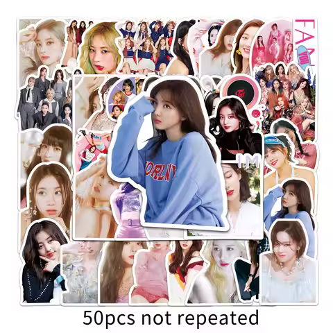 50PCS KPOP Korean group Twice graffiti personalized merchandise, support DIY laptop, luggage, skateb