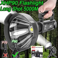 200000LM XHP90 Torch Light LED Flashlight USB Rechargeable Searchlight Waterproof Spotlight lampu su