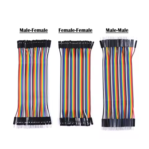 Jumper Wire 40Pins 2.54mm 10/15/21/30/40CM Female To Female, Male To Female, Male To Male Jumper Lin