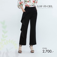 LOF-FI-CIEL womans pants Jubili Ruffle กางเกงผู้หญิง ขายาว แต่งระบาย สีดำ F9X2BL