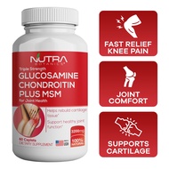 [Ship From Singapore] Nutra Botanics Triple Strength Glucosamine Chondroitin MSM - 60 Tablets - Joint Support Supplement for Joint Pain Relief - With 1500mg Glucosamine Sulfate to Lubricate Joint &amp; Promote Joint Health