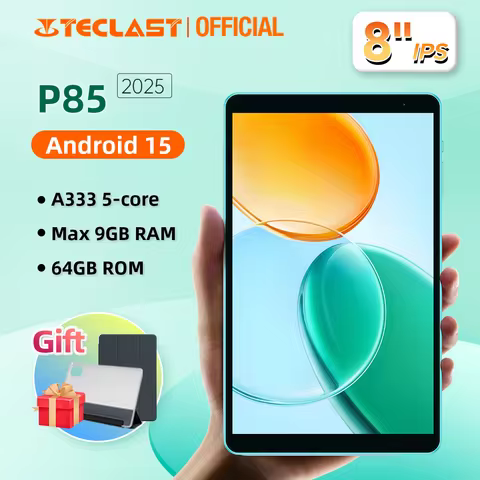 Teclast P85 2025 Android 15 Tablet 8“ IPS 9GB(3GB+6GB Expansion) RAM 64GB ROM A333 5-core Wi-Fi 6 Ty