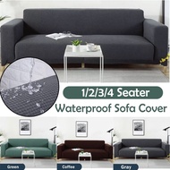 Waterproof Sofa Cover L Shape Furniture Protector Universal Solid Color Slipcover Seat Cushion Cover Sarung Kusyen