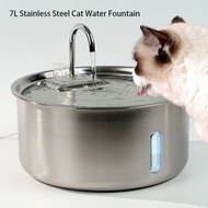 7L Stainless Steel Pet Water Dispenser Cat Automatic Water Fountain USB for Cat Dog Filter Fountain 