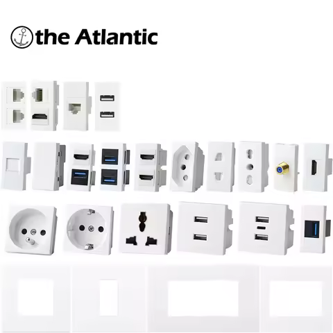 CR1 Series-DIY Wall Socket Module Socket France Brazil Spain Socket C-Type USB 3.0 TV CAT6 Internet 