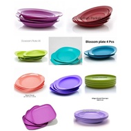 large deep plate tupperware (4) merah &amp; ungu / piring tupperware /
