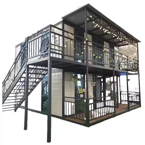 2 Bedroom Container House Mini Prefab Luxury Villa Light Steel Prefabricated Tiny Portable Homes