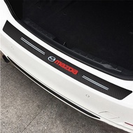 One 90cm Carbon Fiber Car Trunk Bumper Trim Sticker Cover Car Rear Bumper Trim Rear Guard Plate Protector Sticker For Mazda 2 3 5 6 8 Atenza Axela Biante Bongo Carol Cosmo CX-3 CX-5 CX-7 Demio MPV Millenia Navajo