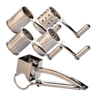 Rotary Cheese Grater Vegetable Slicer Shredder and Grinder with 4 Interchangeable Stainless Steel Gr