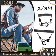 Spring Lanyard Fishing Rod Safety Lanyard Retractable Tether Rope Key Lanyard Lockable Twisted Wire