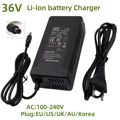 36V 37V Li-ion Battery Charger 3A Output 42V3A Charger for 36V DC5.5 Connector Lithium Battery Fast