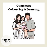 CUTE DRAWING ONLY RM3 FAMILY FRIENDS AND COUPLE PETS ALL DOABLE MAKE YOUR SPECIAL WALLPAPER OR SOFTC
