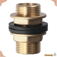CHEESELY Tube Adaptor, G1/2 G3/4 G1 Male Brass Bulkhead Fitting, With 2 Silicone Gaskets Hose Fittin