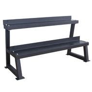 Kettlebell Dumbbell Rack Two Tier Horizontal Premium Multilevel Weight Storage Kettle Bell Rak Dambe