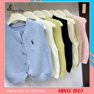 Horse Embroidered GiLe Sweater Made of Soft and Smooth Rice Grain Wool, QC Minxu Shop GL16k Cardigan