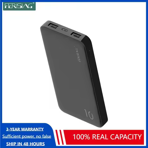 FERISING Type C Power Bank 10000mAh Portable Charger For Samsung Xiaomi mi External Battery Powerban
