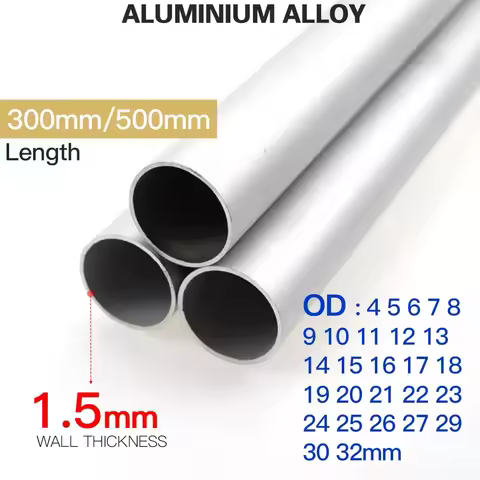 Aluminium Pipe 1.5mm Thickness 4-50mm OD Straight 300mm 500mm Long Round 6063 Aluminum Alloy Tube