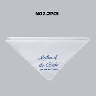Wedding season 2PCs pure white cotton happy handkerchief to send friends to send mother 29cm/11.4in