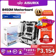 AISURIX B450M Motherboard Socket AM4 DDR4 Compatible with AMD Ryzen AM4
