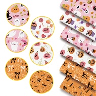 6pcs Halloween Themed Pre-Cut Fabric Pieces, Polyester Peach Skin Woven Material, 19.7x18.9 Inches, 