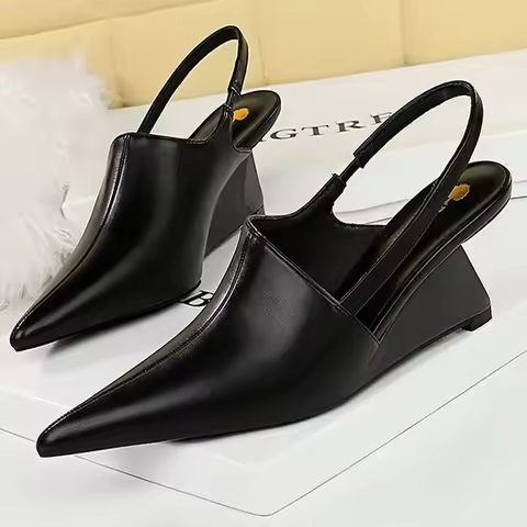 Bigtree Shoes New Designer Wedge Heels Shoes Hollow Back Strap Sandals Women Summer Shoes 2026 Fashi