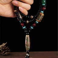 Authentic nine-eye dzi bead necklace pendant natural Tibetan Genuine nine-Eyed dzi necklace pendant 