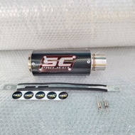 SC Project carbon silencer. Silencer SC Project carbon. SC Project silencer carbon inlet 50 mm