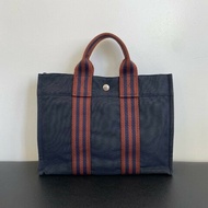 Hermes 愛馬仕 Fourre Tout午夜藍帆布手提tote 底長30cm