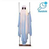 Fosdpa1 Battery Operated Ghost Light for Balcony Halloween Indoor Outdoor Hanging Ghost Decoration L