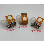 SONIC Light Bulb B22/E27 (Frosted) 25W/40W/100W Compact Size mentol 灯泡