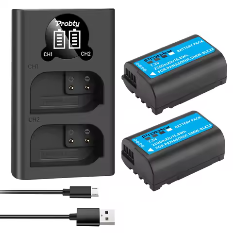 2200mAh DMW-BLK22 DMW-BLK22 Replacement Battery For Panasonic Lumix DC-S5 DC-S5 II DC-S5 IIX GH5 II 