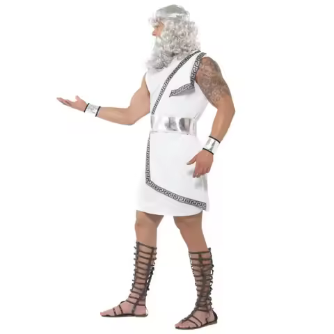 New Halloween Ancient Greek Mythology Olympus Zeus Hera Costume Toga God Goddess Outfit Cosplay Anci