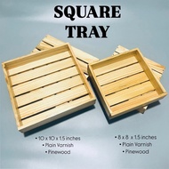 RTSAN - Square Tray 8x8 10x10 Plain Varnished