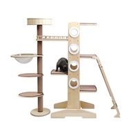 □□✹moko cat climbing frame cat litter cat tree one large solid wood cat villa widened cat scratcher puppet