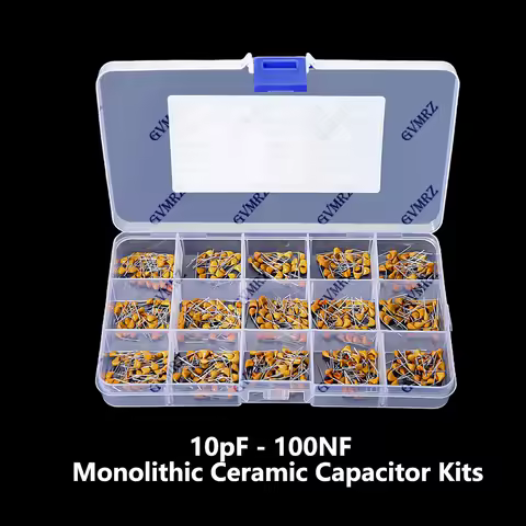 450PCS 10pF - 100NF Monolithic Ceramic Capacitor Kits 50V 10PF 30PF 47PF 56PF 68PF 100PF 200PF 300PF