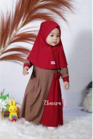 Dress Laneeka Syari Kids FREE HIJAB / Gamis Anak Zhavira Model Terbaru Lebaran / Baju Anak Perempuan