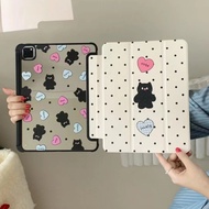 iPad Case iPad Cover iPad 9.7/10.5/11/ Pro/Air/Mini Magnetic Leather Case With Trifold Mirror Surface Cute Cats Case