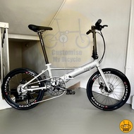 Fnhon Monsoon 22” • 10 Gear Shimano Litepro Folding Bicycle Foldie Folding Fold Bike Polished Silver Black Dahon Bifold