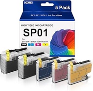 SP1 SP-1 SP01 Ink Cartridge High Yied SP01BKS SP01CS SP01MS SP01YS Ink 5-Pack Replacement for Brothe
