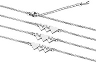 Friendship Necklace for 3,Stainless Steel Heart-Shaped Necklace/Bracelet Three Hearts Composed of Fr