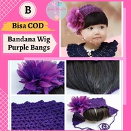 Bandana Rambut Poni Wig Rambut Anak Bayi Perempuan Import Topi Bando Rambut Poni Palsu Lucu Cewek