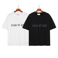 VEX Fear OF GOD FOG Line เสื้อยืดลําลองสําหรับผู้ชายแขนสั้นคอกลมพิมพ์ลายมีสีสันทรงหลวม CVEX