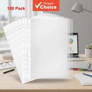 100 Clear Sheet Protectors, A4/Long Size, Fits Arch Files/Ring Binders