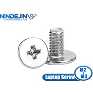 NINDEJIN 50pcs CM Laptop Screw Stainless Steel M2 M2.5 M3 Thin Head Machine Screw Cross Phillips Wafer Head Screw