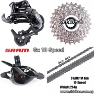 Sram GX 1 X 10 Speed + 10s Derailleur/Shifter + 10s Silver Chain + Cassette 36T 10s Groupset