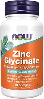 Now Foods Zinc Glycinate, 30 mg Albion TRAACS Zinc 120 Softgels